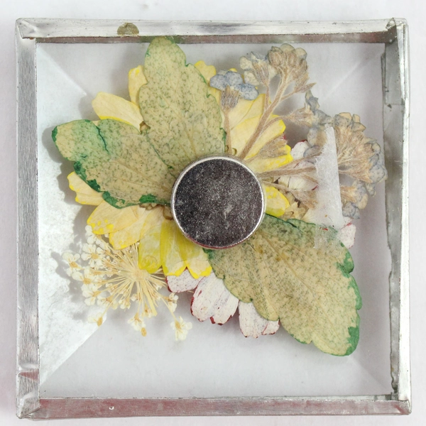 Pressed Flower Beveled Glass Souvenir Refrigerator Magnet