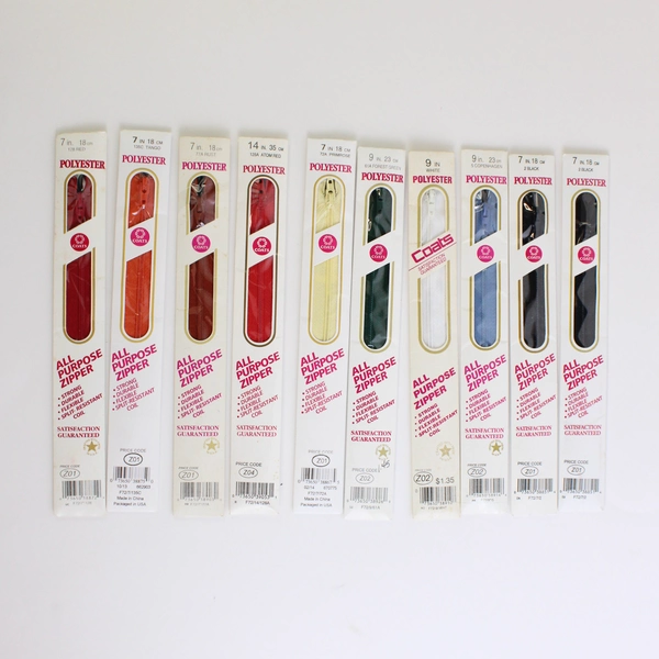 Lot of 13 Zippers for Sewing and Fabric Crafts