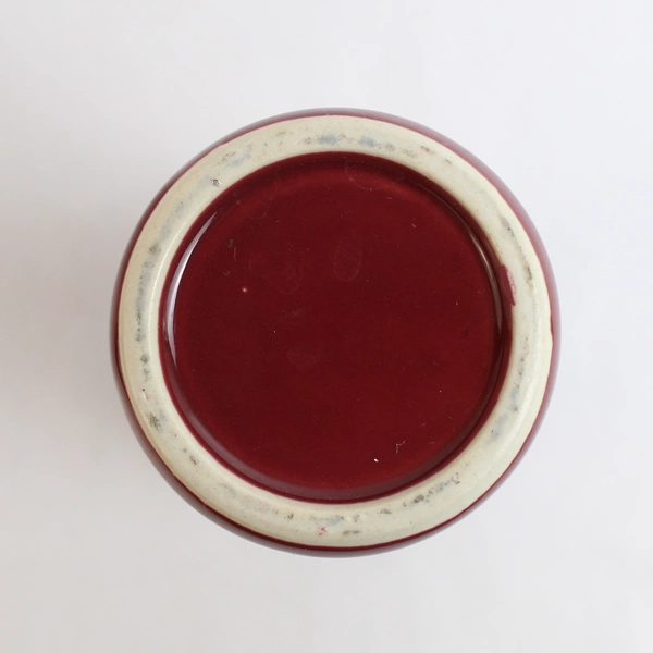 Japanese Style Porcelain Vase Burgundy Gold Trim Pheasants Flowers