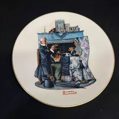 1978 Gorham Saturday Evening Post Norman Rockwell Plate Tea For Two