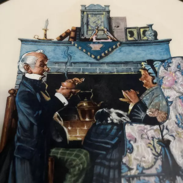 1978 Gorham Saturday Evening Post Norman Rockwell Plate Tea For Two