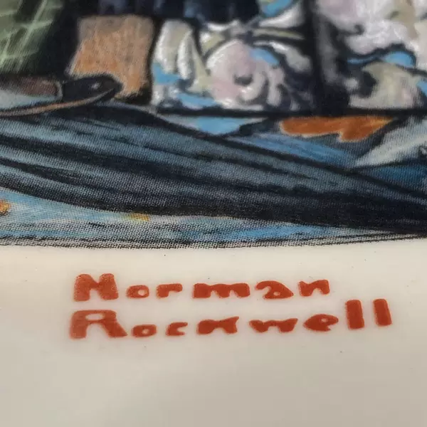 1978 Gorham Saturday Evening Post Norman Rockwell Plate Tea For Two