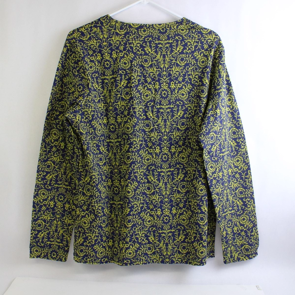 Great Northwest Women's XL Blue Green V-Neck Floral Long-Sleeved Top