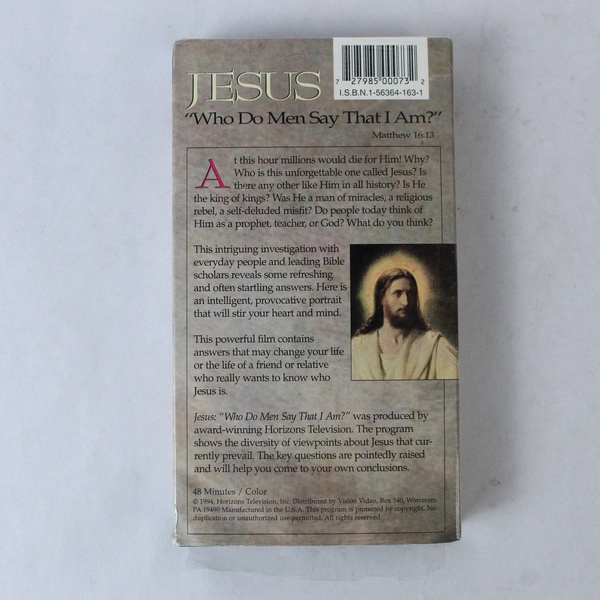 Jesus: Who Do Men Say That I Am? VHS 1994 Religious Film - Pre-Owned