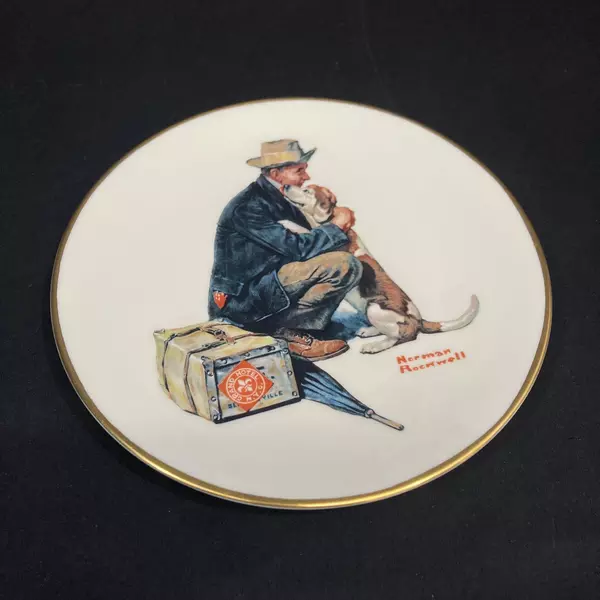 1978 Gorham Saturday Evening Post Norman Rockwell Plate Pals