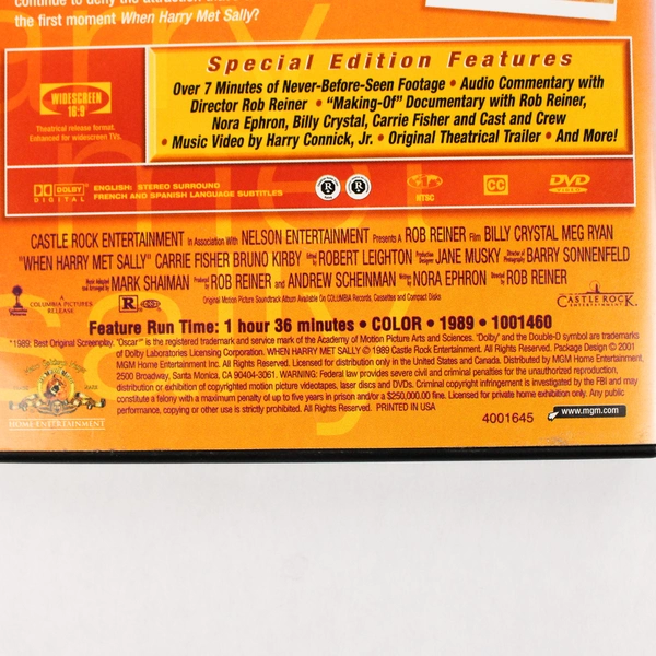 When Harry Met Sally Special Edition DVD Romantic Classic Comedy Movie 1989