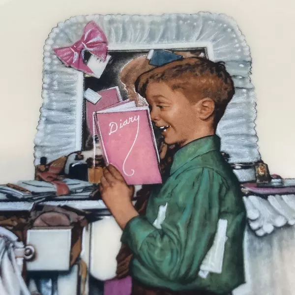 1978 Gorham Saturday Evening Post Norman Rockwell Plate Dear Diary