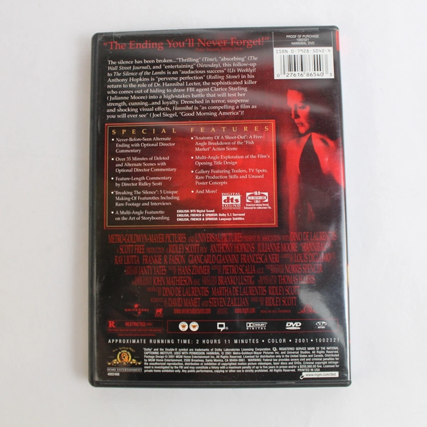 Hannibal Special Edition 2 Disc DVD Set 2001 MGM