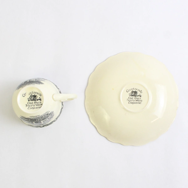Vintage Old Hall Countryside Demitasse Cup & Saucer Collectible