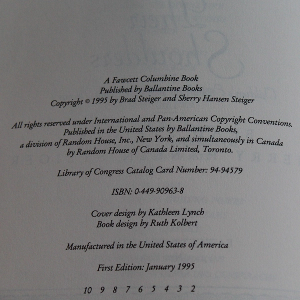 Angels Over Their Shoulders by Sherry Hansen Steiger & Brad Steiger 1995 PB