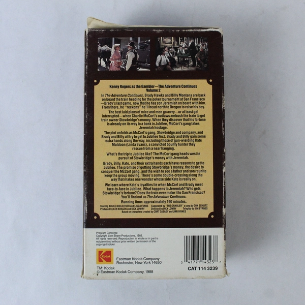 The Gambler Volume 2 VHS 1983 Kenny Rogers Kodak Pre-Owned Vintage Film