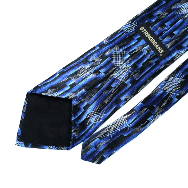 Stringbean Men's Blue Abstract Necktie Tie 60" Long Polyester WPL 2831