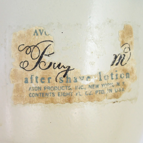 Vintage Green Beige Avon Bay Rum After Shave Lotion Jug 5.5" 