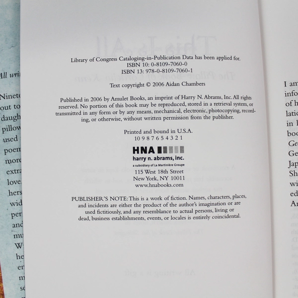 This Is All: The Pillow Book of Cordelia Kenn by Aidan Chambers HC 2006