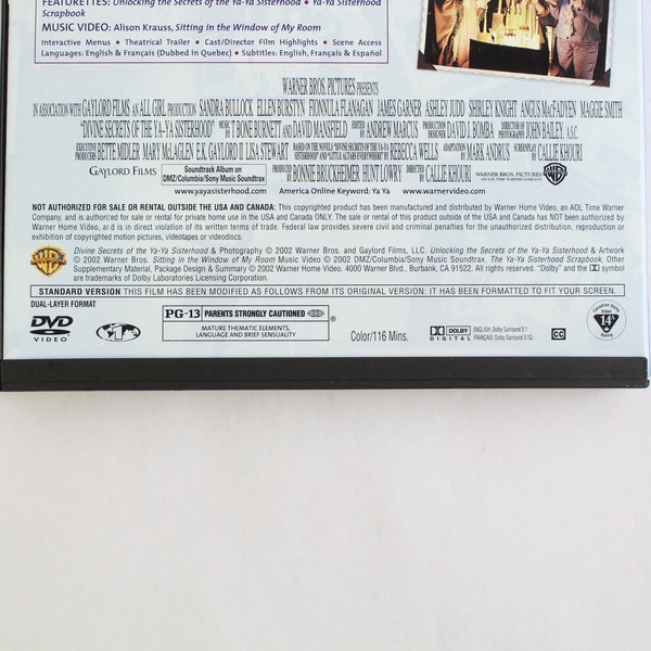 Divine Secrets of the Ya-Ya Sisterhood DVD Starring Sandra Bullock Drama Film