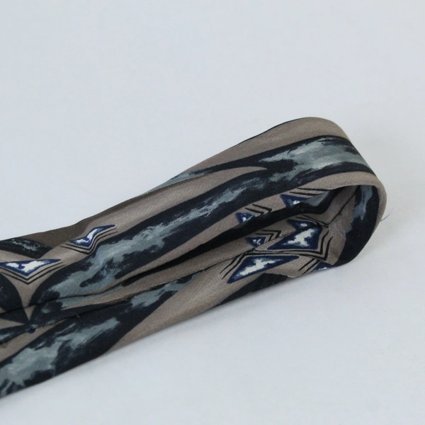 Vtg Bica Uomo Men's Abstract Tie 58" Long Pure Italian Silk Brown Blue Gray