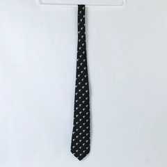 Handmade Silk Elephant Pattern Tie Necktie 56.5in Black Pre-Owned