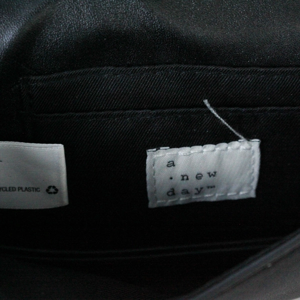 A New Day Women's Black Crossbody Purse with Gold Accents - Pre-Owned