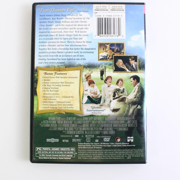 Finding Neverland DVD Movie Johnny Depp Kate Winslet Family Film