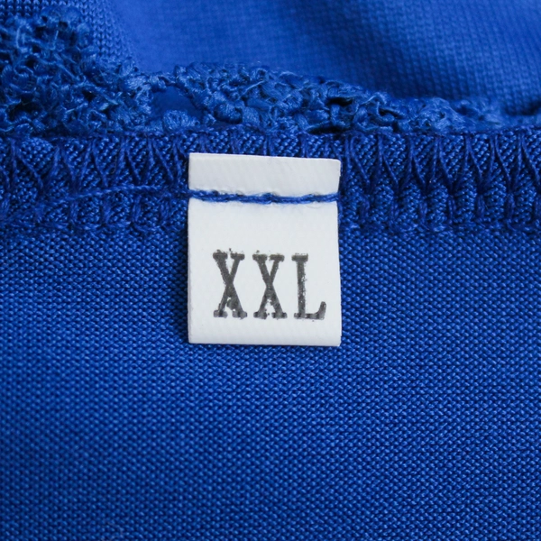 Unbranded Blue Crochet Fabric Lining V-Neck T-Shirt Women's Size 2XL