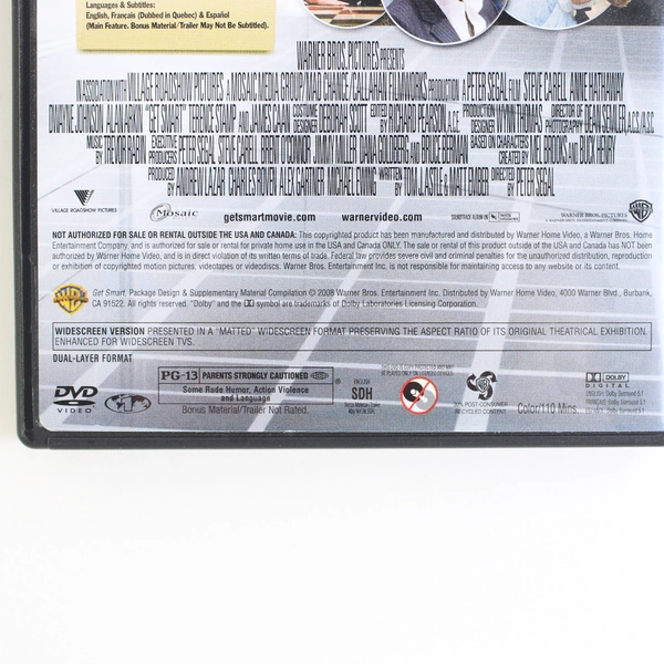 Get Smart 2008 DVD Starring Steve Carell & Anne Hathaway Widescreen Edition