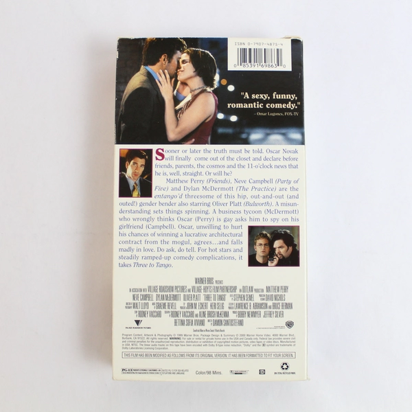 Three To Tango VHS Romance Comedy Film by Village Roadshow Pictures 2000