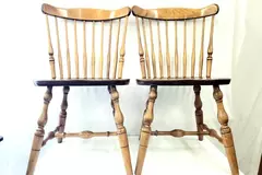 Set of 2 Vintage S Bent & Bros Windsor Dining Chairs Solid Wood