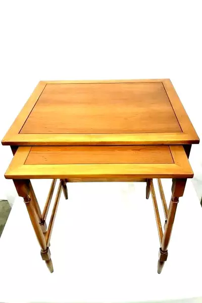 Vintage Hekman Mid-Century Modern Teak Nesting End Tables Set of 2