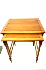 Vintage Hekman Mid-Century Modern Teak Nesting End Tables Set of 2