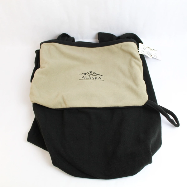 NTW Alaska by Cruiswear & Co. Black & Khaki Fleece Throw Blanket Stuffable