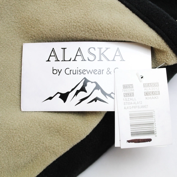 NTW Alaska by Cruiswear & Co. Black & Khaki Fleece Throw Blanket Stuffable