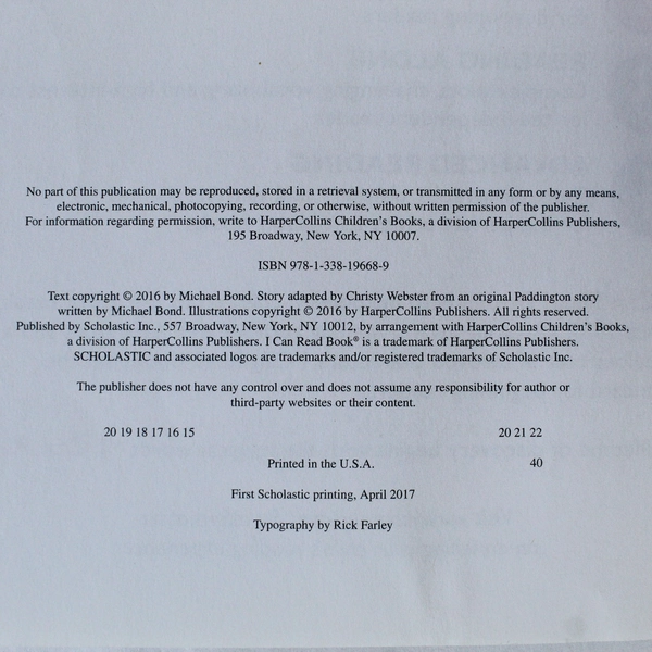 Paddington Sets Sail by Michael Bond I Can Read Level 1 Paperback - Good