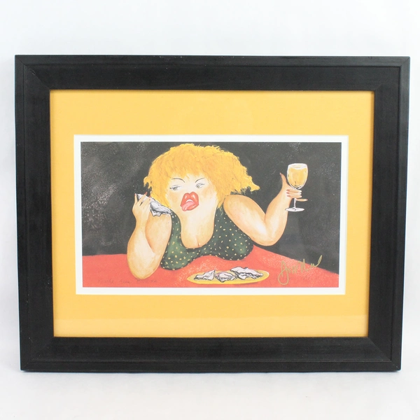 Framed and Matted Blonde Does Bivalves by Jill Haney Neal Signed Print