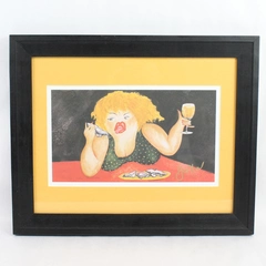 Framed and Matted Blonde Does Bivalves by Jill Haney Neal Signed Print