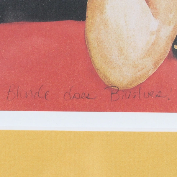 Framed and Matted Blonde Does Bivalves by Jill Haney Neal Signed Print