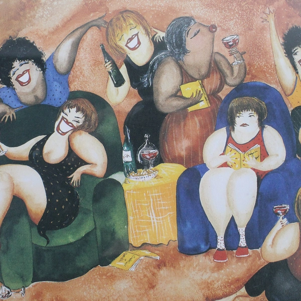 Framed and Matted The Book Club by Jill Haney Neal Signed Print