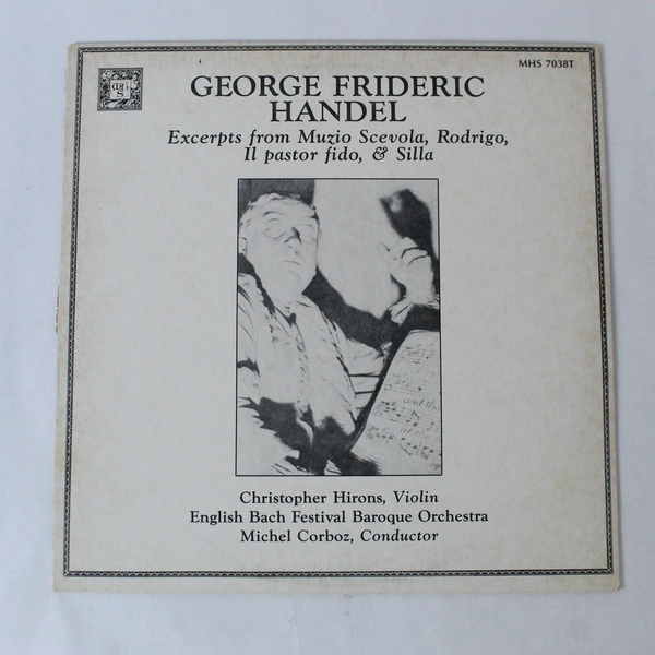 Handel Excerpts LP: Muzio Scevola Il Pastor Fido Rodrigo Silla 1981