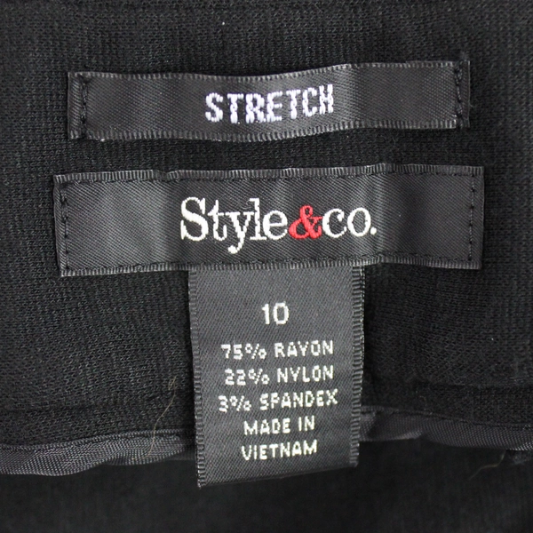 Style & Co Black Stretch Capri Pants Women's Size 10 Altered Hems