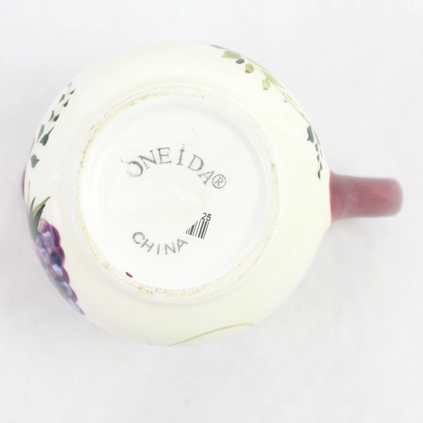 Vintage Oneida Fruit Hand Painted Fruit Design Ceramic Creamer Flawed