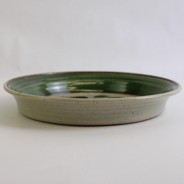 Hand-Painted Studio Pottery Floral Design Coupe Bowl 9.5"