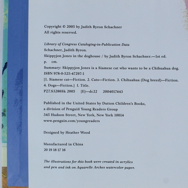 Skippyjon Jones in the Dog House by Judy Schachner 2005 Hardcover Book