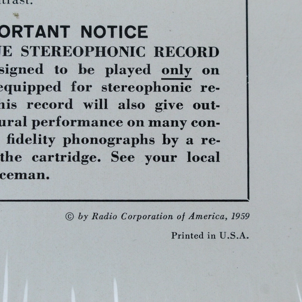 JS Bach Jesus Dearest Master Christ Lay in Bonds Death LP RCA 1959