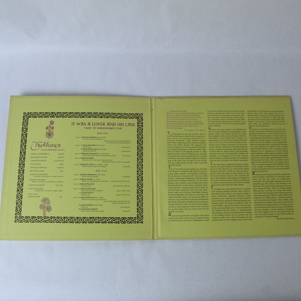 New York Pro Musica It Was A Lover And His Lass Vinyl LP Decca 1964