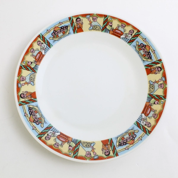 2 Gondar Angels of Ethiopia Porcelain Salad Plates 8.25" Decorative Dinnerware