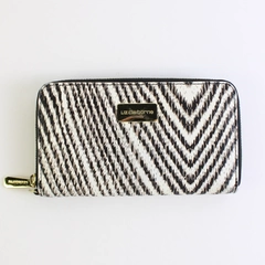 Liz Claiborne Clutch Wallet Faux Leather Brown/White/Black