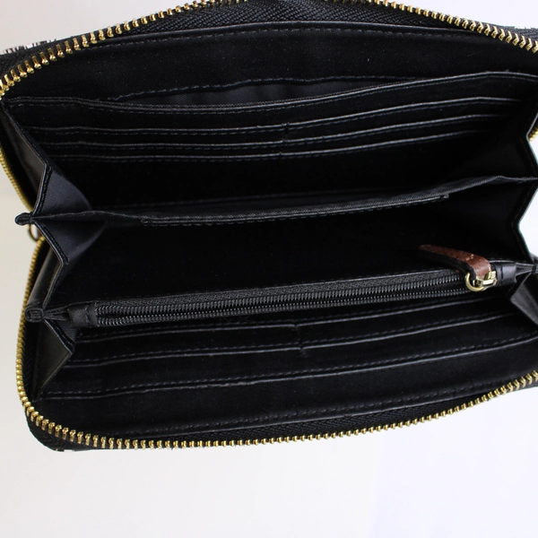 Liz Claiborne Clutch Wallet Faux Leather Brown/White/Black