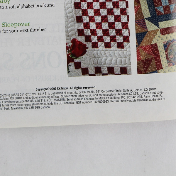 McCall's Quilting Magazine June 2007 Featuring 15 Patterns for Babies Dads Grads