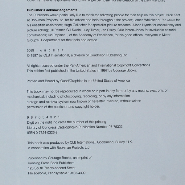 Diana: A Tribute to the People's Princess by Peter Donnelly 1997 Hardcover