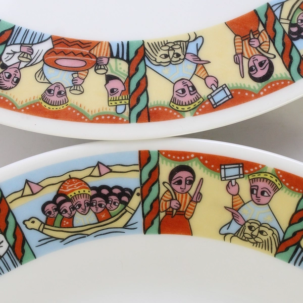 Lot of 2 Gondar Angels of Ethiopia 10.5" Dinner Plates Decorative 