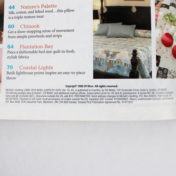 Lot of 2 McCall's Quilting Magazines June December 2008